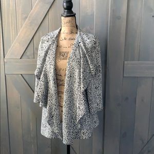 Calvin Klein Open Front Ruffle Drape Jacket